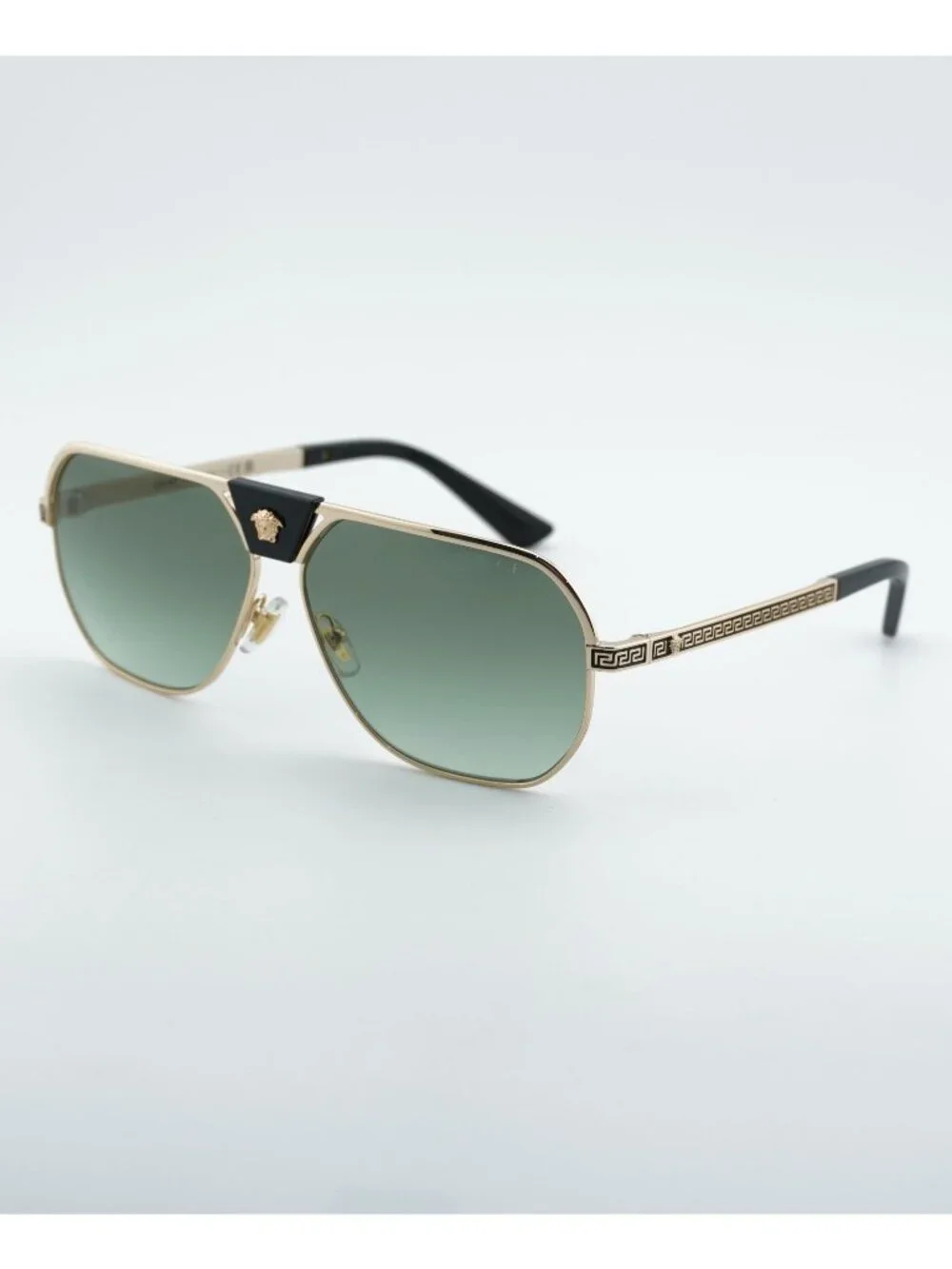 Versace VE2294 10028E Sunglasses Gold Aviator Frame, Green Gradient Lenses